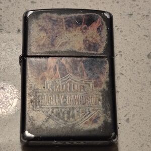 Zippo Harley-Davidson Black and Silver Lighter